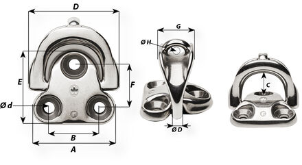 Cadène articulée filoir inox pour palan de bateau